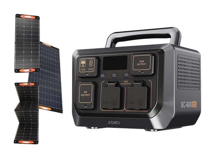 SENCI Litium LPS 512Wh Power Station med 600W (1200W) sinus inverter