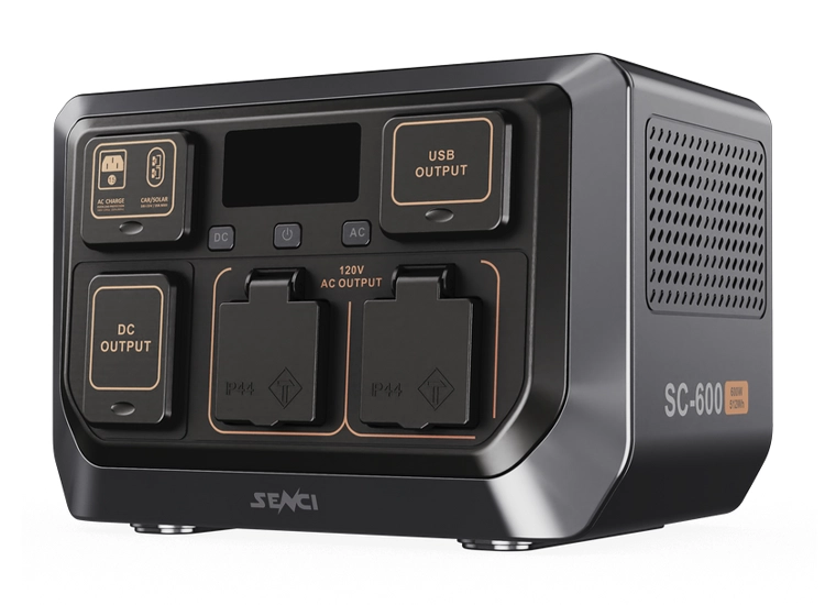 SENCI Litium LPS 512Wh Power Station med 600W (1200W) sinus inverter