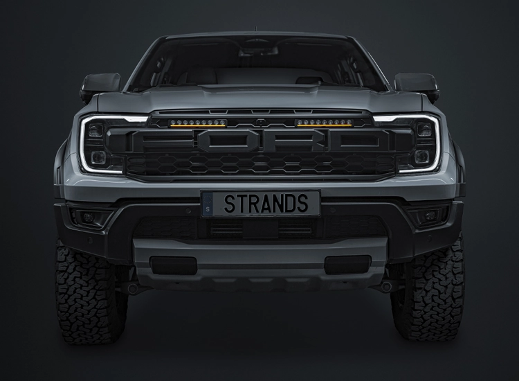 Strands Nuuk D-Line LED Bar 10 tum – monteringsillustration på annat fordon; kitets passform gäller modellen i produktnamnet