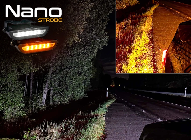 Ledson Nano Strobe backljus med varningsljus – detaljbild