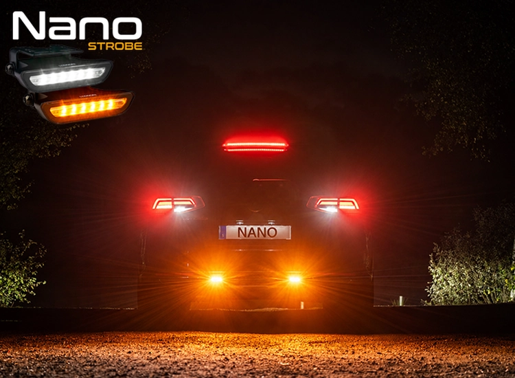 Ledson Nano Strobe backljus med varningsljus – detaljbild
