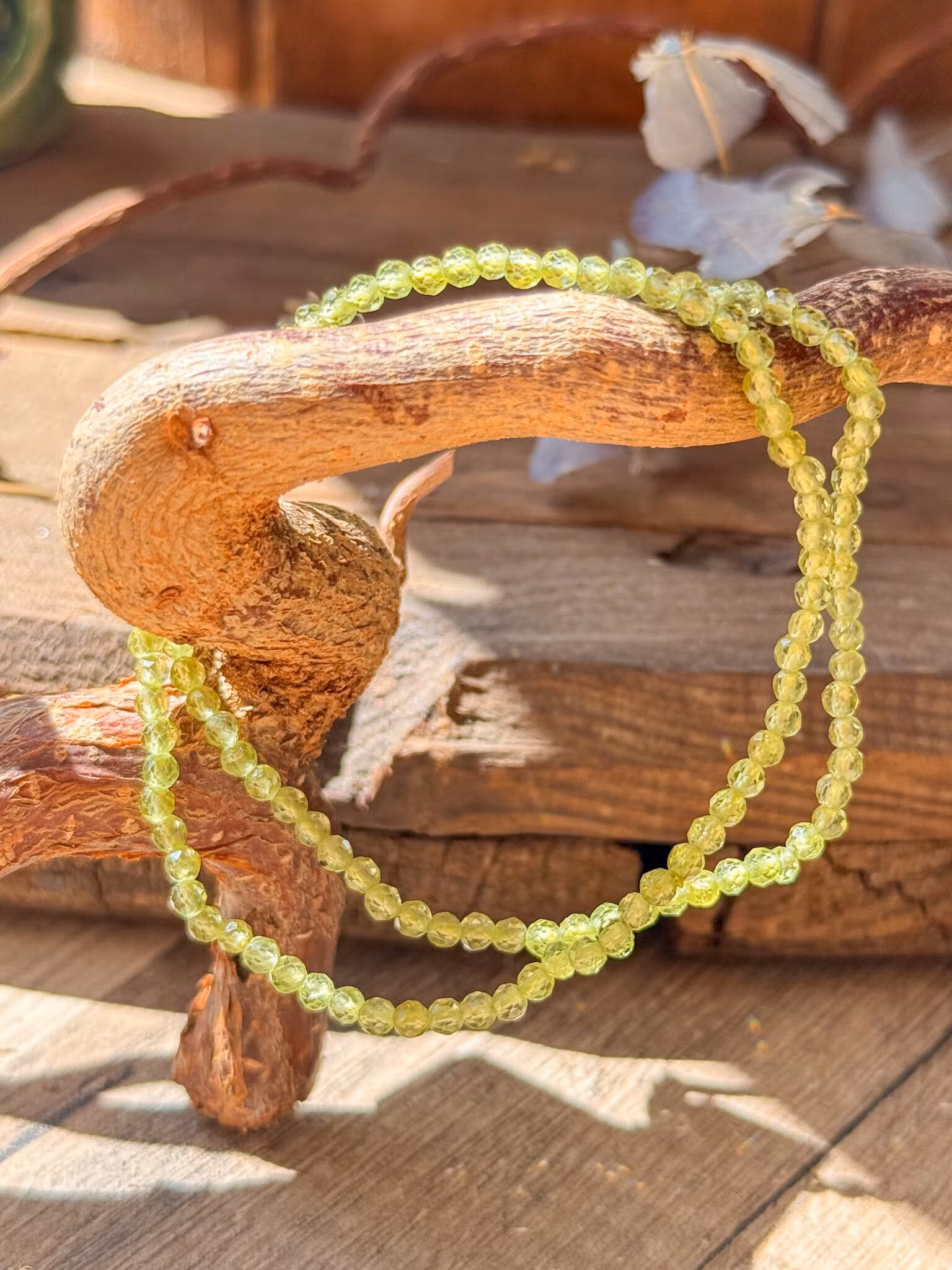 Peridot armband, facetterad 3mm