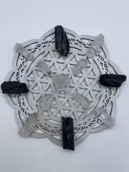 Kristallnät silver/vit målad (28cm)