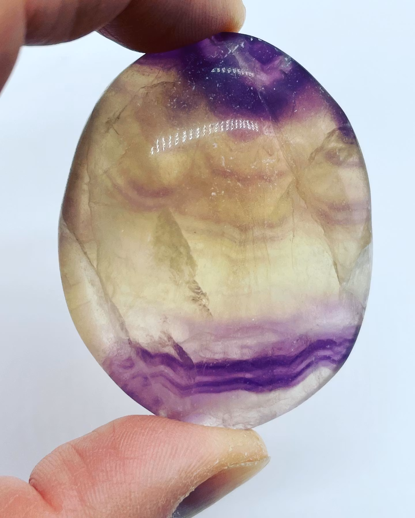 Regnbågsfluorit palmstone 4