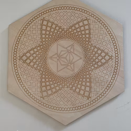Kristallnät trä Stjärna/raka kanter (22cm)