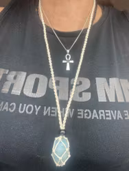 Makraméhalsband för kristall (beige)