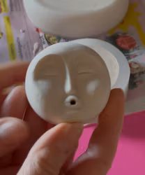 Jesmonite Ansikte (beige) rökelsehållare