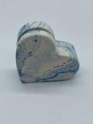 Jesmonite (blå) korthållare hjärta