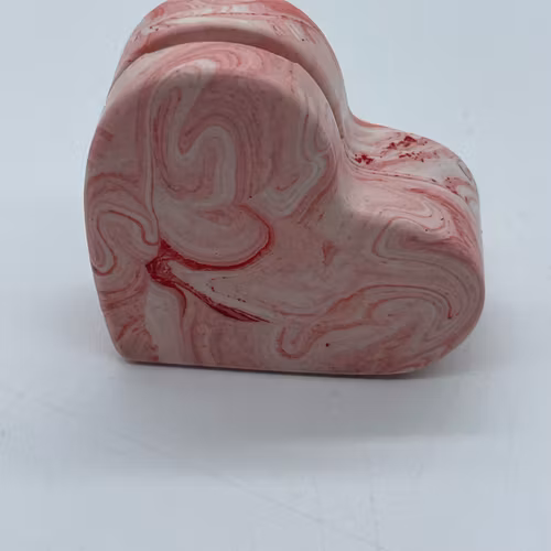 Jesmonite (röd) korthållare hjärta