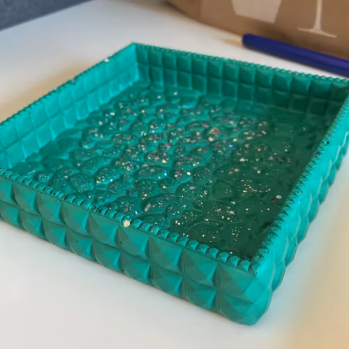 Jesmonite rektangulär med glitter