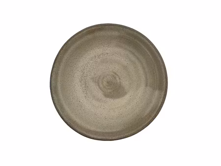 Skål naturbeige glasyr med rå utsida.