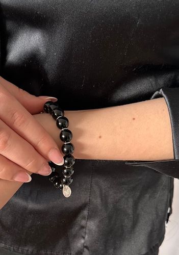 Kristallarmband - Jade, svart