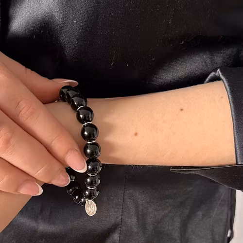 Kristallarmband - Jade, svart