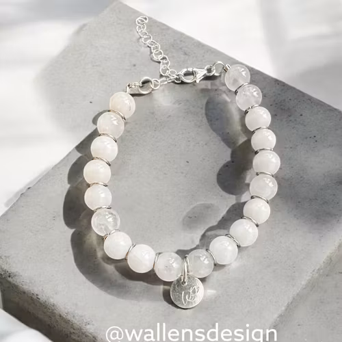 Kristallarmband - Jade, vit