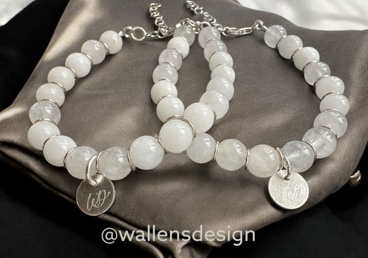 Kristallarmband - Jade, vit