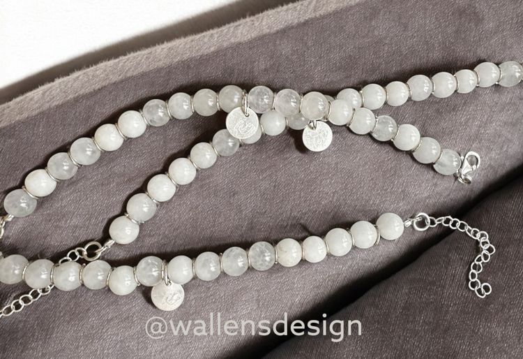 Kristallarmband - Jade, vit