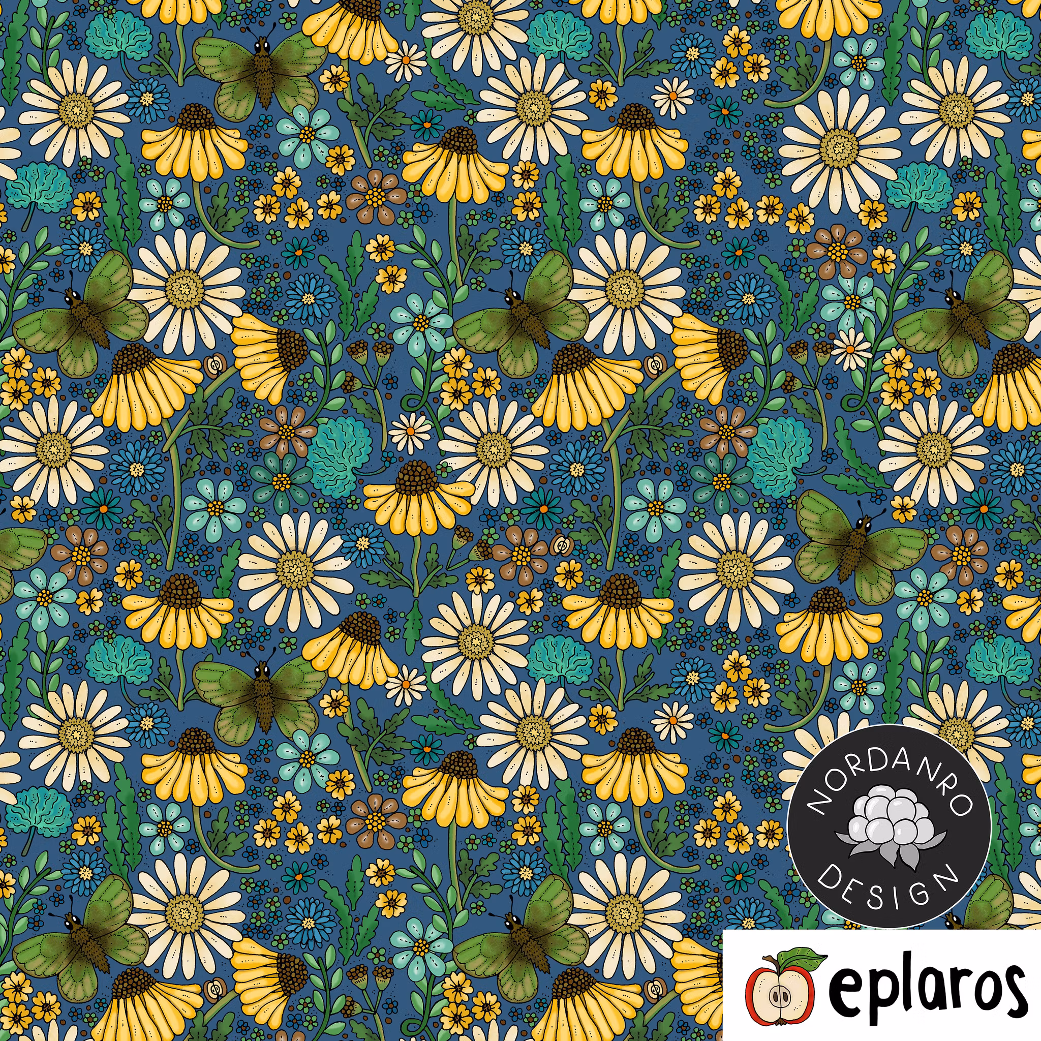 Daisies Deep Blue