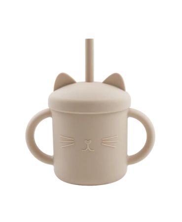 Muggen FRANZ med kattöron och sugrör i silikon Sand