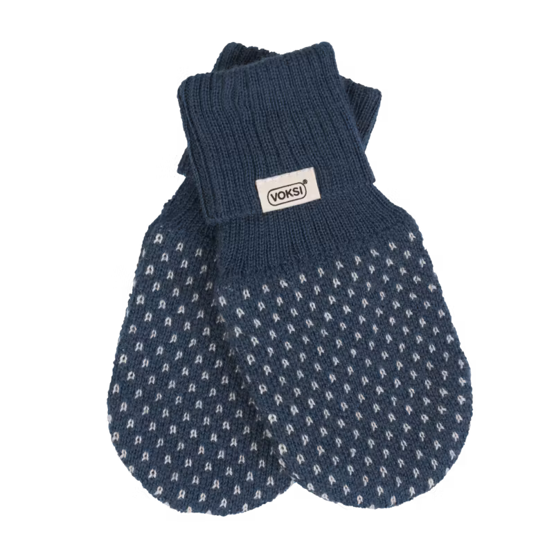 Voksi wool Mittens poppyblue 0-1år