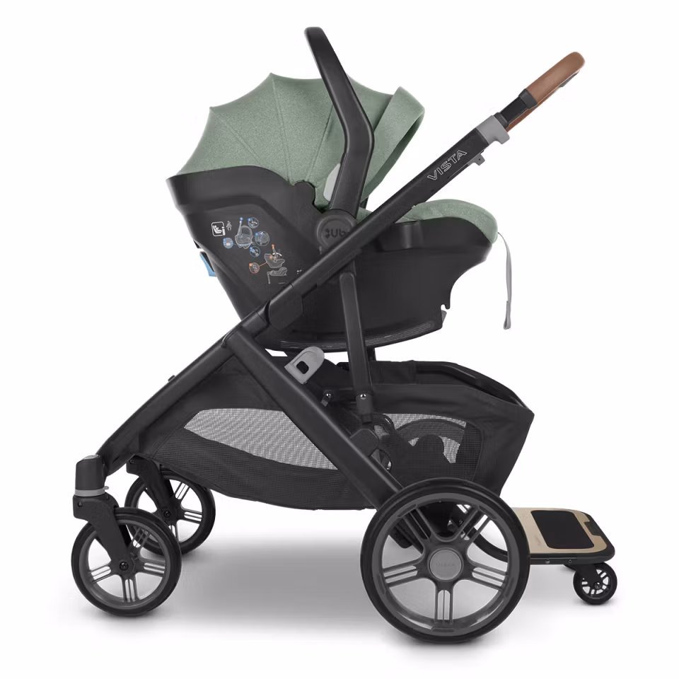 UPPAbaby Vista V3 Duovagn + Mesa i-Size Babyskydd & Bas, Gwen Grön + zazu baby rocker