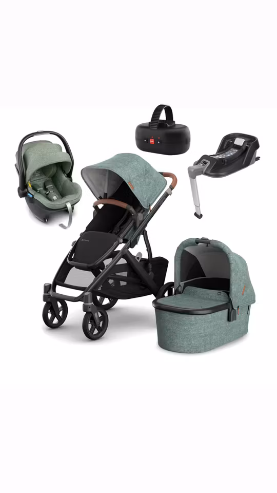 UPPAbaby Vista V3 Duovagn + Mesa i-Size Babyskydd & Bas, Gwen Grön + zazu baby rocker