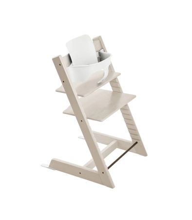 STOKKE tripp trapp bøk Whitewash + Gratis babyset