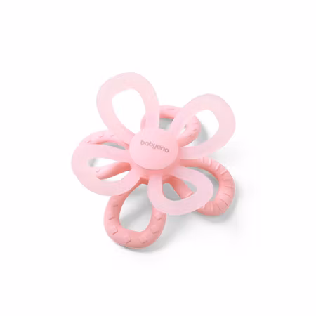 BabyOno silicone teether Flower Pink