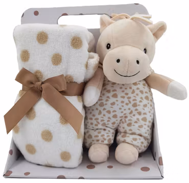 Carlo Baby Fleecefilt & Gosedjur Hippo Beige