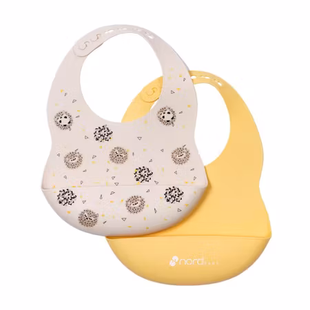 Nordbaby silicone bib 2pcs, Hedgehog