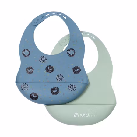 Nordbaby silicone bib 2pcs, Hedgehog