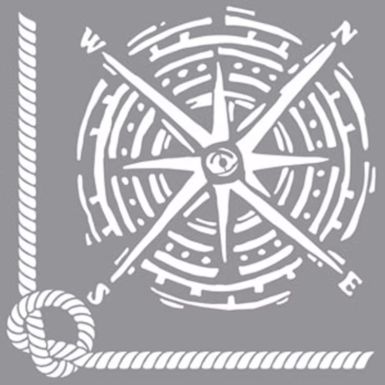 Nautical Knot DecoArt's vintage design marint kompass glada ungmön