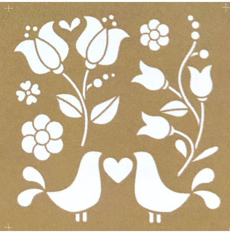 Scandinavian Floral - set med 2 blommor fåglar mönster papp glada ungmön