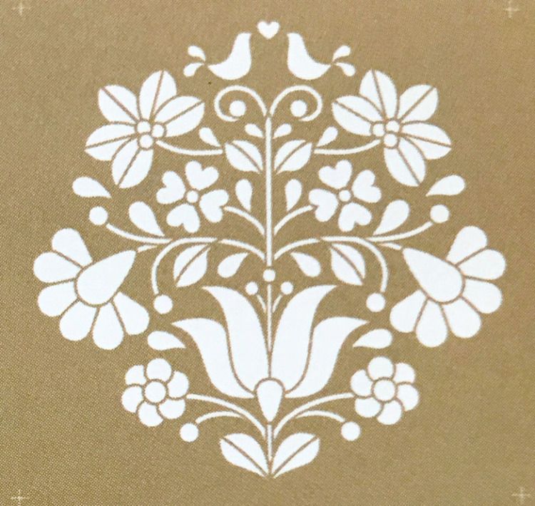 Scandinavian Floral - set med 2 blommor fåglar mönster papp glada ungmön