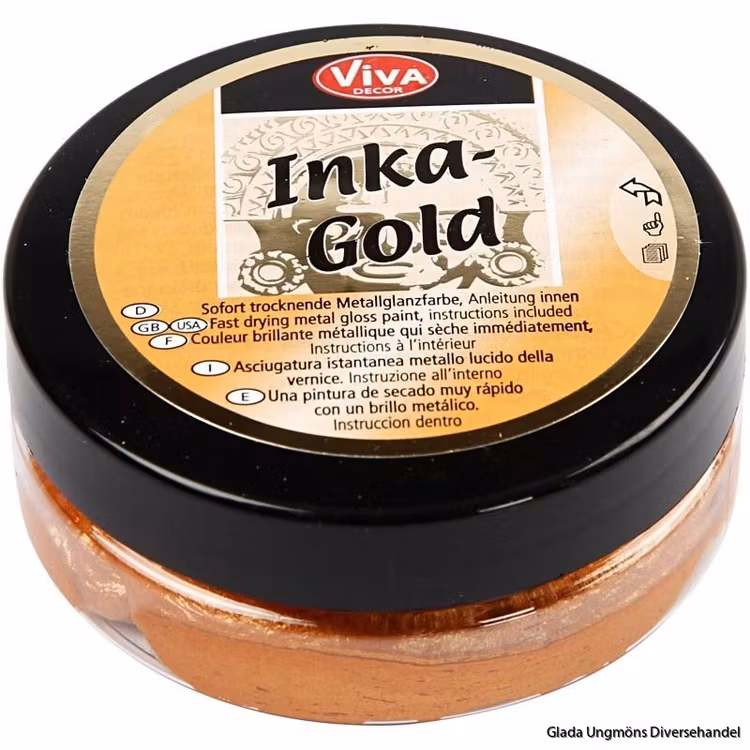 Inka Gold, orange vax lyster metallic glada ungmön