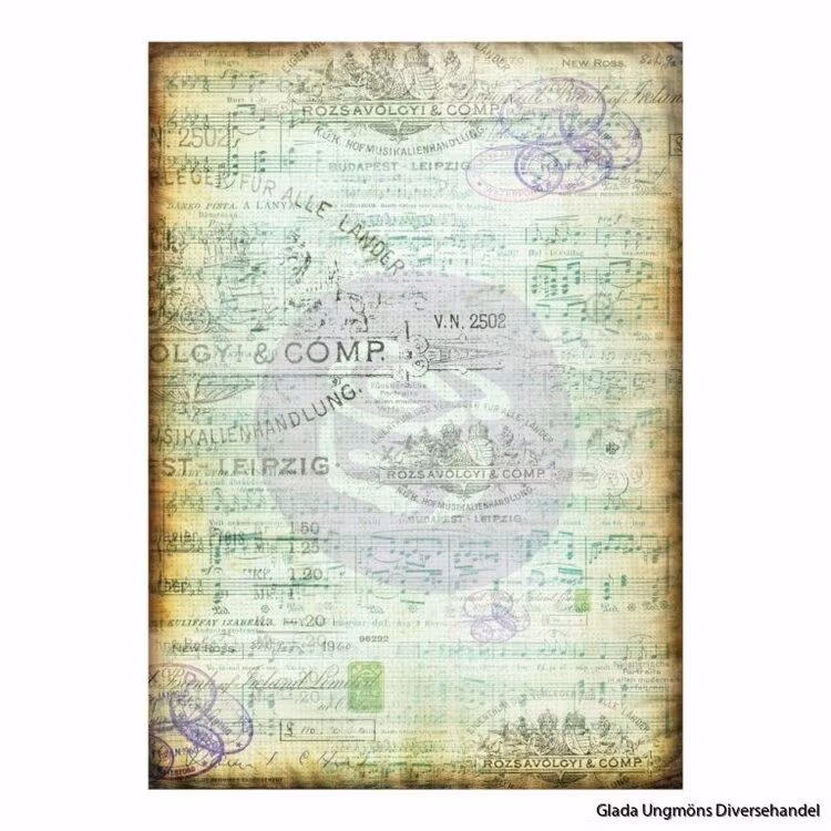 Finnabair Decorative paper Musica decoupage motiv glada ungmöns diversehandel