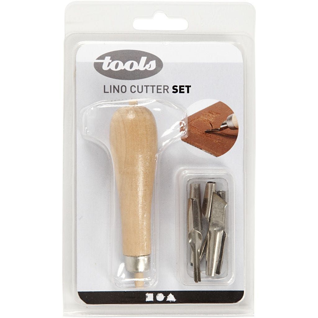 Lino Cutter Knife stämpel snida tryck tyg papper mixed media glada ungmön olika blad att skära framsida