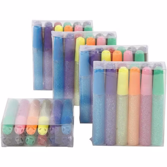 Glitterlim i tub 10ml  12 olika kulörer vattenbaserat glada ungmön
