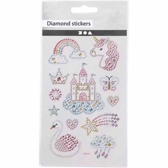 Diamond Stickers Enhörningar glitter dekaler glada ungmön