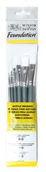 Syntetpenselset W&N Foundation Akryl 6 st penslar
