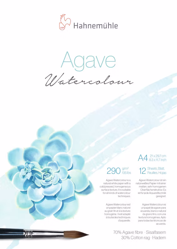 Akvarellblock Hahnemühle Agave 30% bomull
