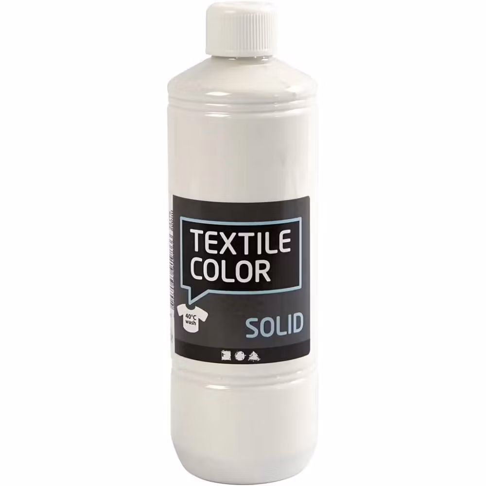 Textilfärg täckande 250 ml vit tvättäkta   glada ungmön