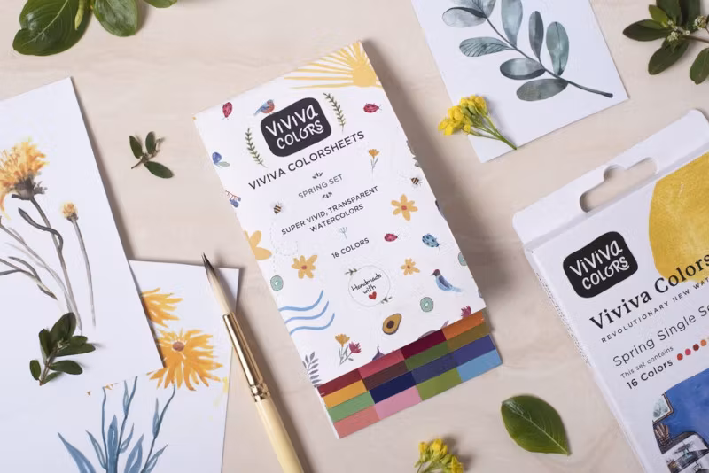Viviva Colorsheets Spring Set platta koncentrerade akvarellfärger