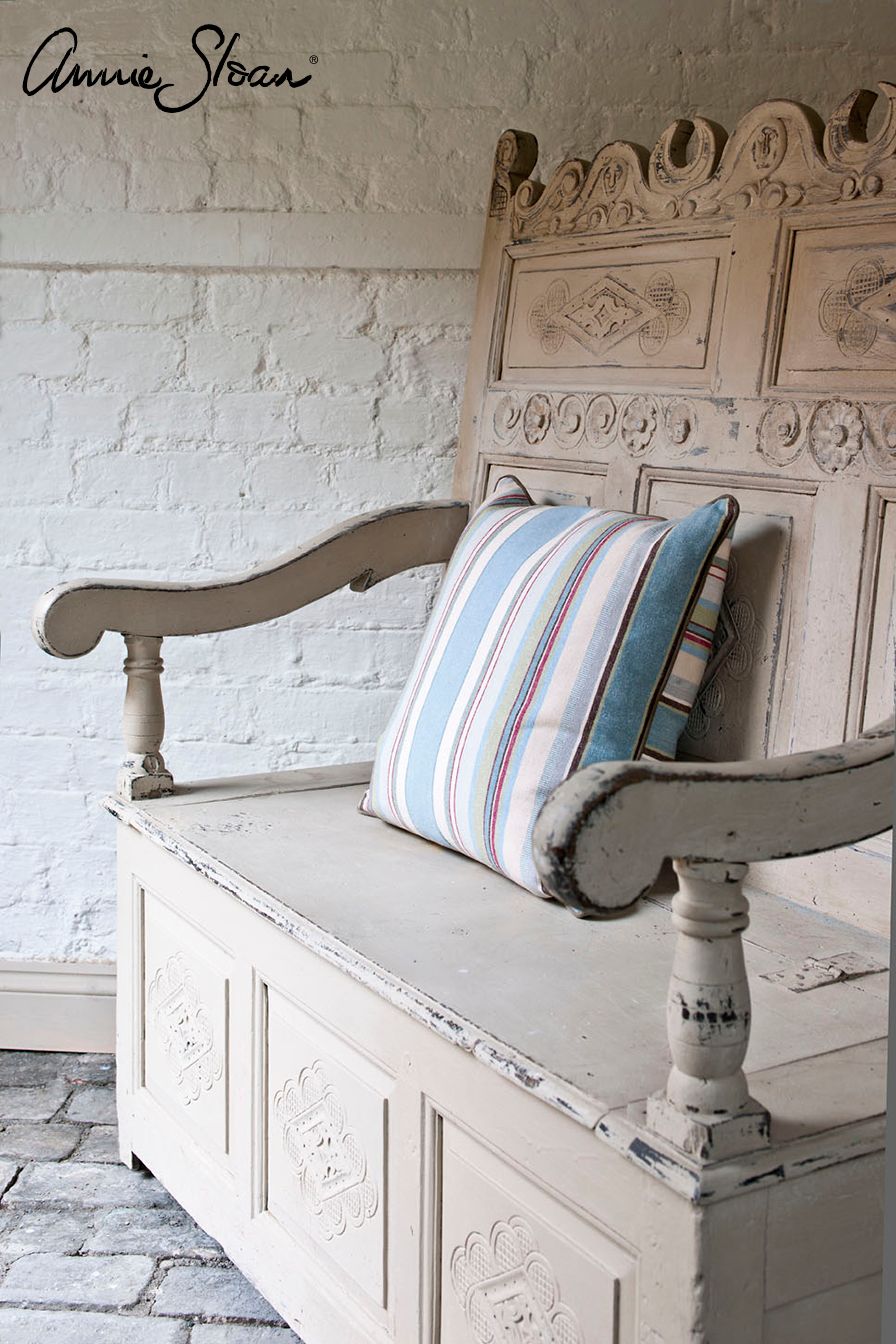 Annie Sloan Chalk paint Country Grey målad stol gavel Glada ungmöns diversehandel bild 9