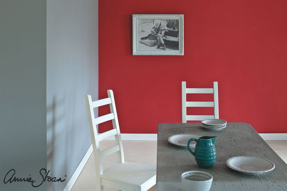 Annie Sloan Chalk paint Emperors Silk målad vägg Glada ungmöns diversehandel bild 8