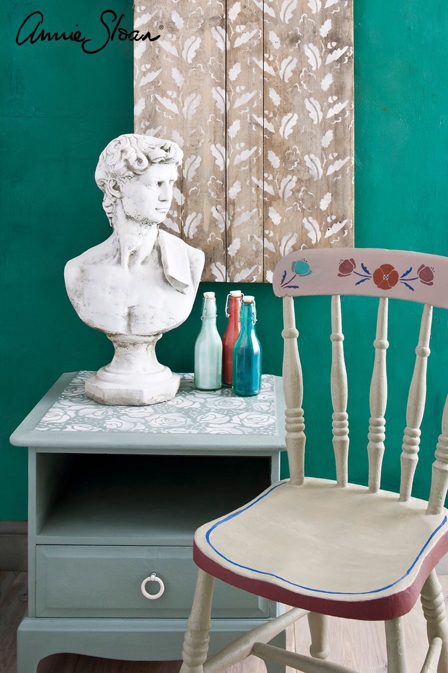 Annie Sloan Chalk paint Florence målad vägg Glada ungmöns diversehandel bild 12