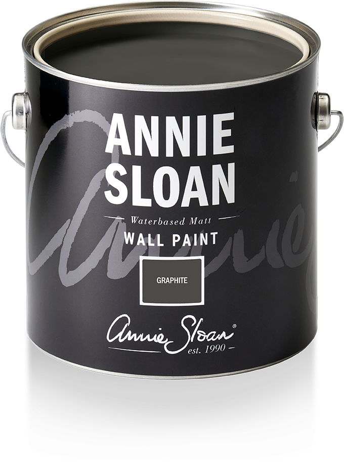 Annie Sloan Wall Paint Graphite, Väggfärg, mörkt grå, svagt svart, blyertsgrå, Glada Ungmön