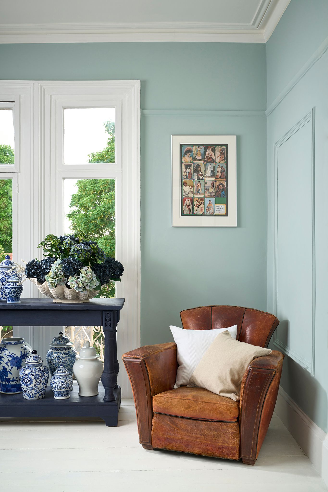 Annie Sloan Wall Paint  Upstate Blue väggfärg grön blå interiör glada ungmöns diversehandel 3