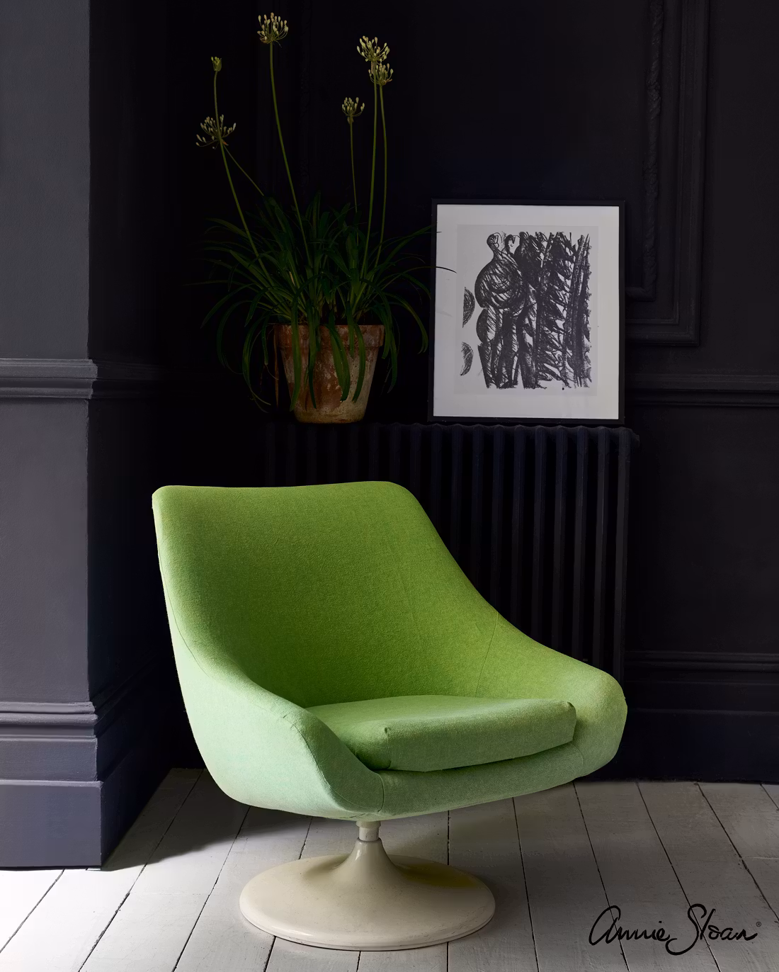 Annie Sloan Wall Paint Oxford Navy, Väggfärg, Mörkt Blå, Mörkblå, Glada Ungmön