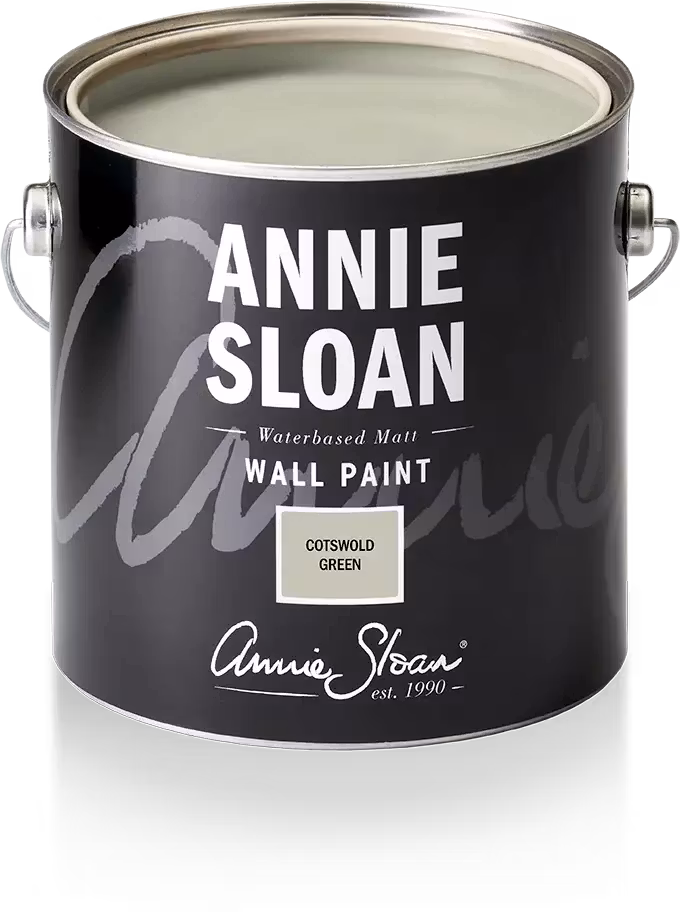 Annie Sloan Wall Paint Cotswold Green väggfärg grå grön interiör glada ungmöns diversehandel 1