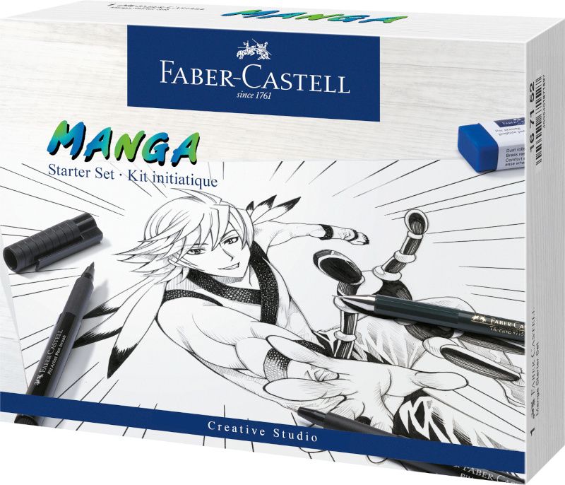 Manga  Startkit Faber-Castell, Tusch, måla, rita, figurer, paket, ask, mangamotiv